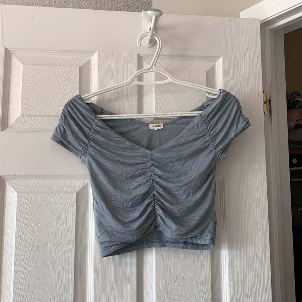 Light blue garage crop top. Size S